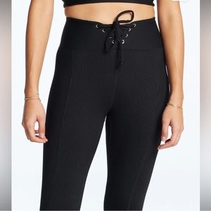 Year of Ours Black Lace-Up Leggings